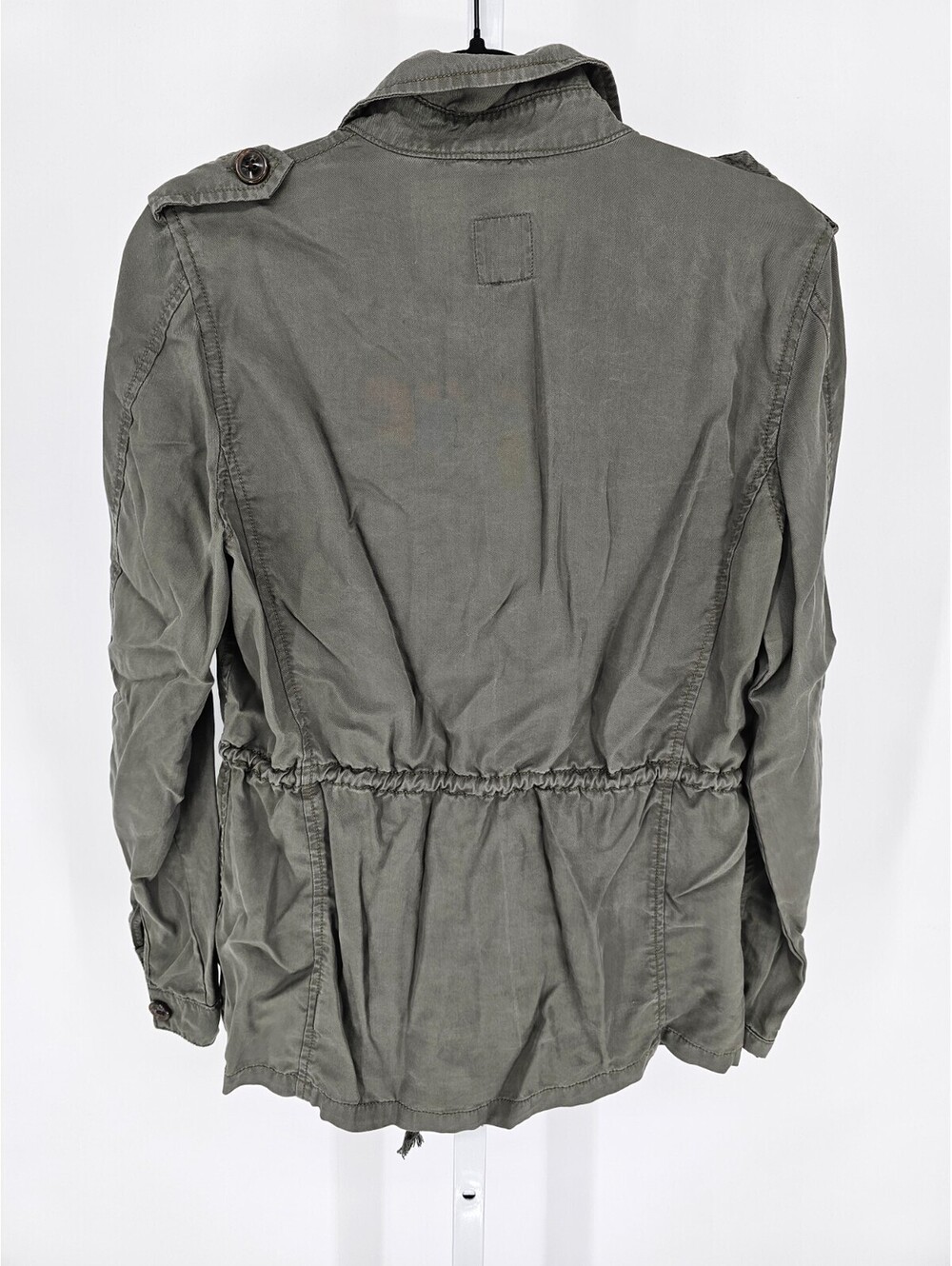 GAP Womens Sz M Button Up Utility Style Safari Jacket Olive Green - Picture 3 of 3